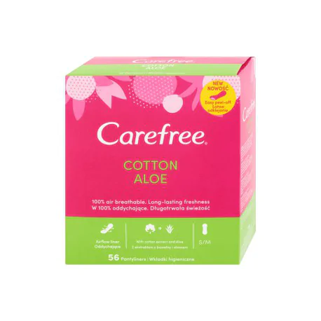 Carefree Cotton wkładki higeniczne Aloe 56 (4+1 gratis)