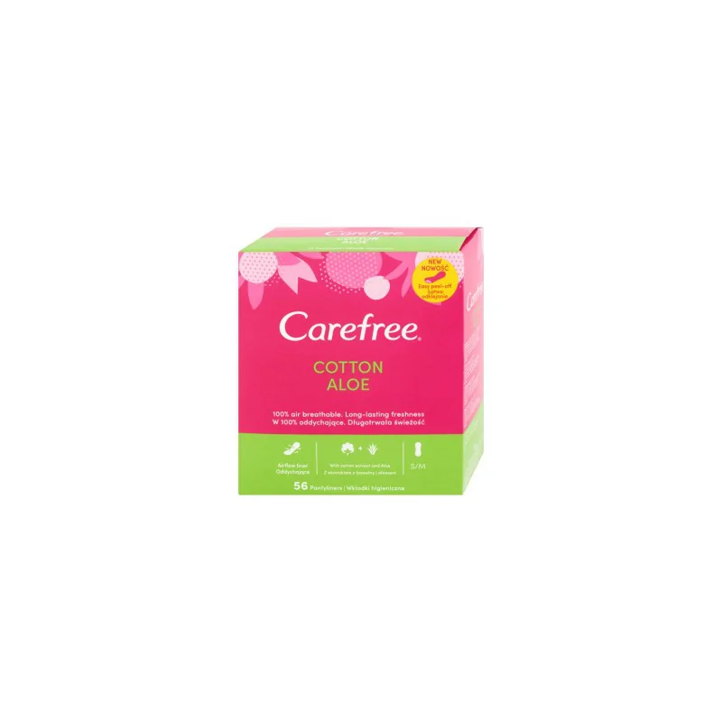 Carefree Cotton wkładki higeniczne Aloe 56 (4+1 gratis)