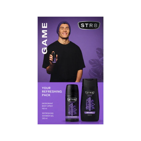 STR8 Zestaw Kosmetyków Game (Dezodorant spray 150ml + Żel pod prysznic 250ml)
