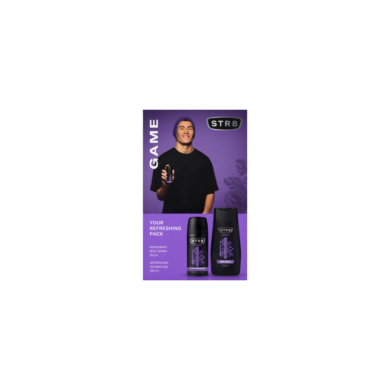 STR8 Zestaw Kosmetyków Game (Dezodorant spray 150ml + Żel pod prysznic 250ml)