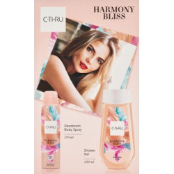 CTHRU Zestaw Kosmetyków Harmony Bliss (Dezodorant spray 150ml + Żel pod prysznic 250ml)