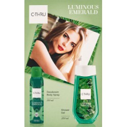 CTHRU Zestaw Kosmetyków Luminous Emerald (Dezodorant spray 150ml + Żel pod prysznic 250ml)