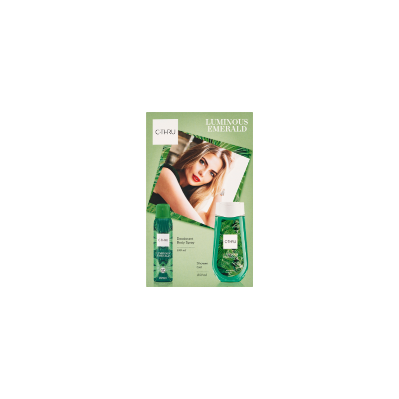 CTHRU Zestaw Kosmetyków Luminous Emerald (Dezodorant spray 150ml + Żel pod prysznic 250ml)