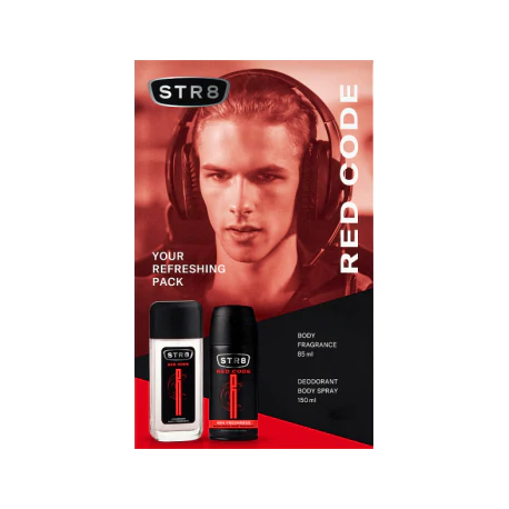 STR8 Zestaw Kosmetyków Red Code (Dezodorant naturalny 85ml + Dezodorant Spray 150ml)