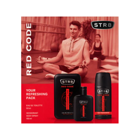 STR8 Zestaw Kosmetyków Red Code (Woda Toaletowa 50ml + Dezodorant Spray 150ml)