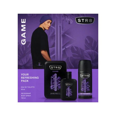 STR8 Zestaw Kosmetyków Game (Woda Toaletowa 50ml + Dezodorant Spray 150ml)