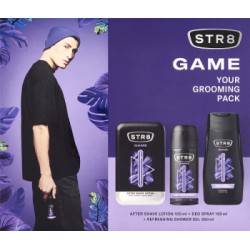 STR8 Zestaw Kosmetyków Game (Woda po goleniu 100ml + Dezodorant spray 150ml + Żel pod prysznic 250ml