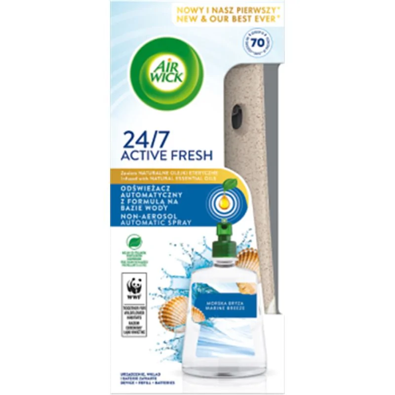 Air Wick Active Fresh Odświeżacz automatyczny z formułą na bazie wody i wkład morska bryza 228 ml