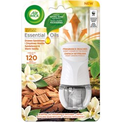Air Wick Essential Oils Elektryczny odświeżacz i wkład drzewo sandałowe i zmysłowa wanilia 19 ml