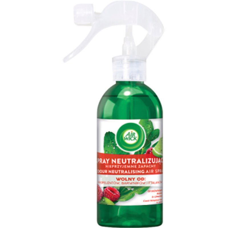 Air Wick Spray neutralizujący nieprzyjemne zapachy odświeżacz Orzeźwiające Maliny & Limonka 237 ml