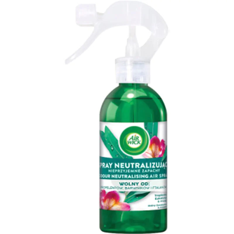 Air Wick Spray neutralizujący nieprzyjemne zapachy odświeżacz Tropikalny Eukaliptus & Frezja 237 ml