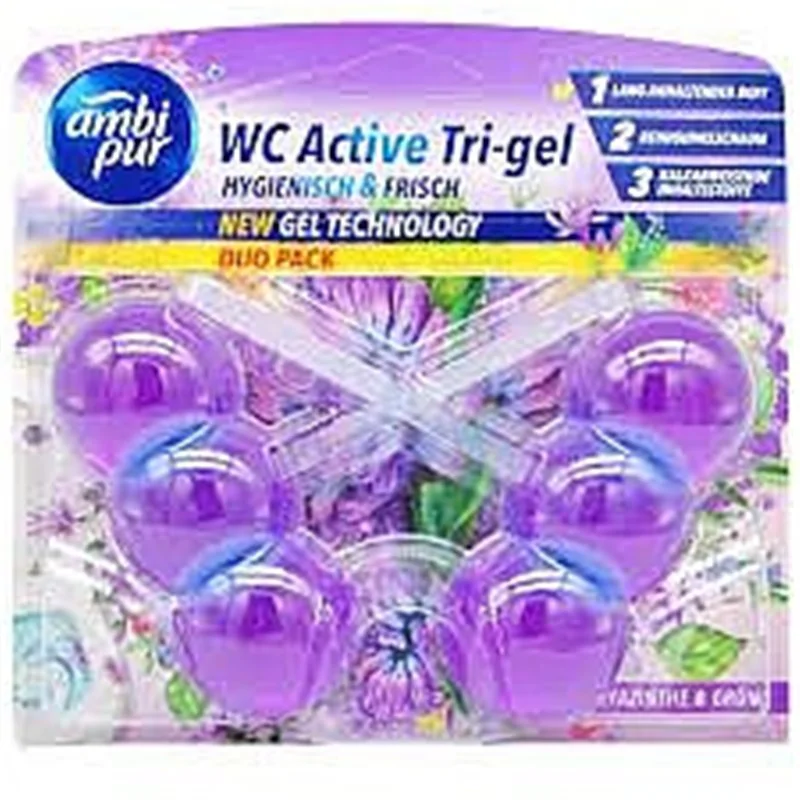 Ambi Pur WC Active Tri-Gel Kulki 45G Hyazinthe & Grun 2Szt