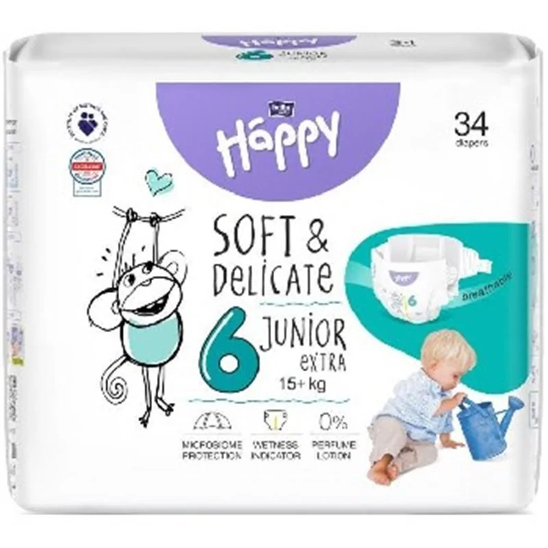 Bella Happy Pieluszki 6 Junior Extra 15+KG 34szt