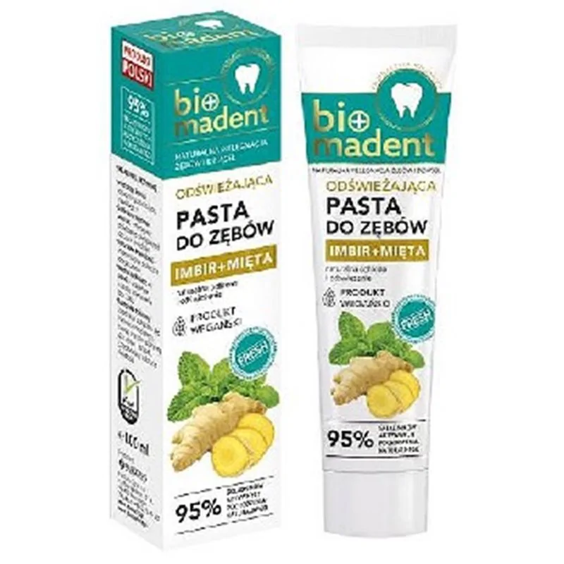 Bio Madent odświeżająca pasta do zębów Imbir Mięta 100ml