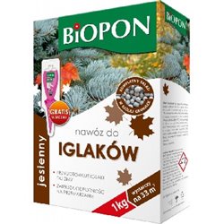 Biopon jesienny nawóz do iglaków granulat 1kg + eliksir do storczyków gratis 