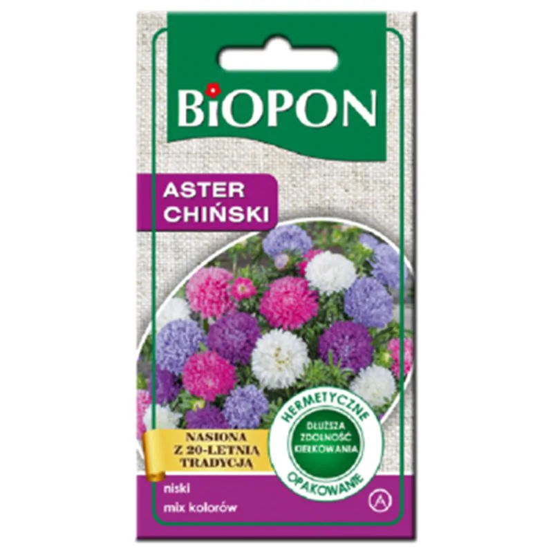 Biopon nasiona aster chiński karłowy mieszanka 1g