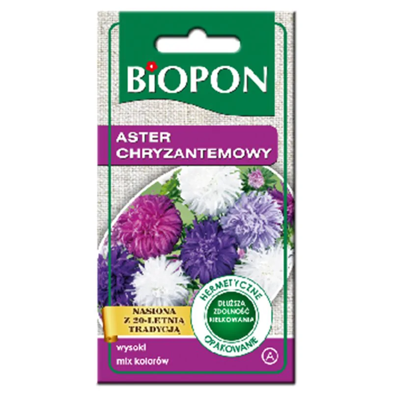 Biopon nasiona aster wysoki chryzantemowy mieszanka 1g