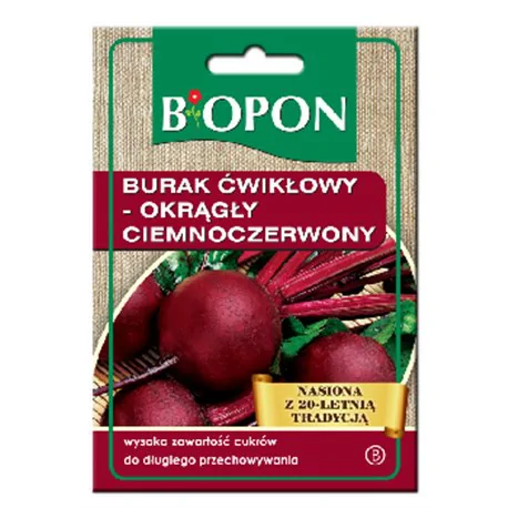 Biopon nasiona burak ćwikłowy okrągły ciemnoczerwony 15g