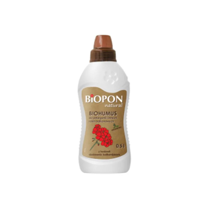 Biopon Natural nawóz biohumus do pelargoni i innych roślin balkonowych 500ml 