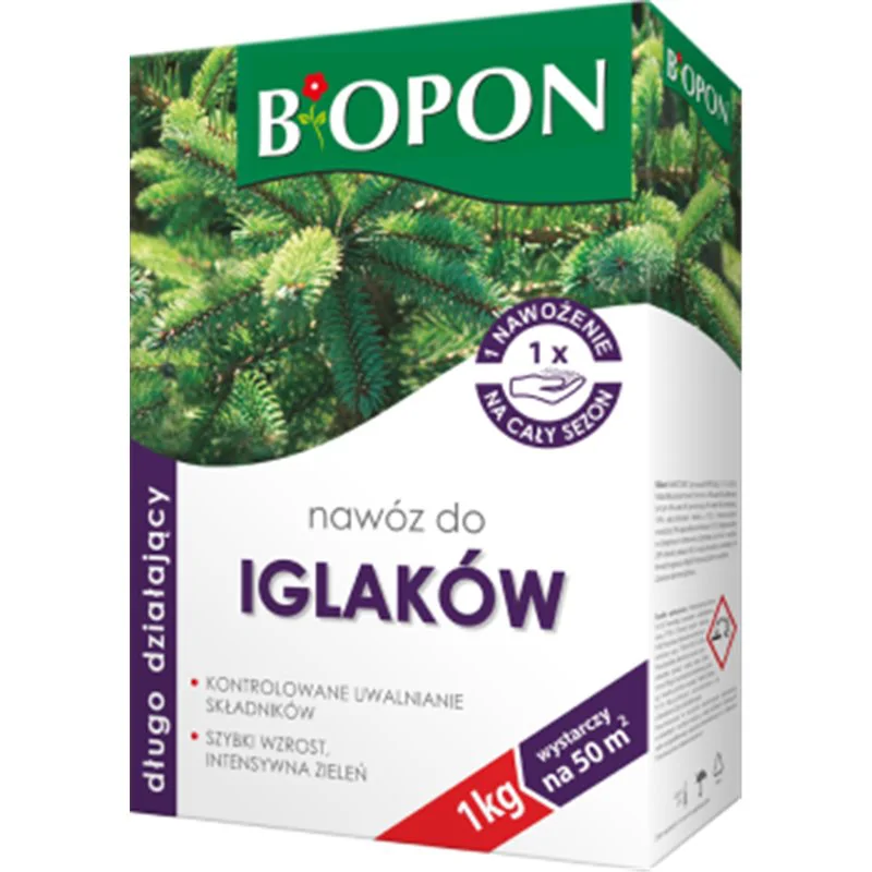 Biopon nawóz do iglakow długo działający granulat 1kg