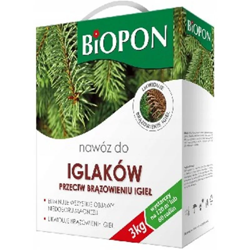 Biopon nawóz do iglaków przeciw brązowieniu igieł granulat 3kg