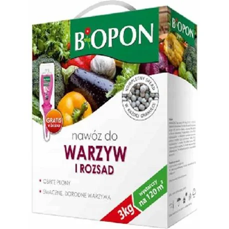 Biopon nawóz do pomidorów, ogórków i warzyw granulat 3kg