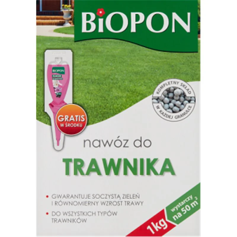 Biopon nawóz do trawnika 1kg + eliksir do storczyków gratis