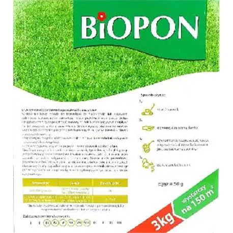Biopon nawóz do trawnika przeciw żółknięciu granulat 3kg