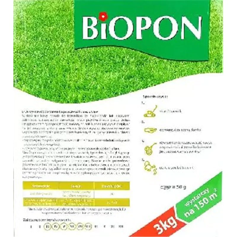 Biopon nawóz do trawnika przeciw żółknięciu granulat 3kg