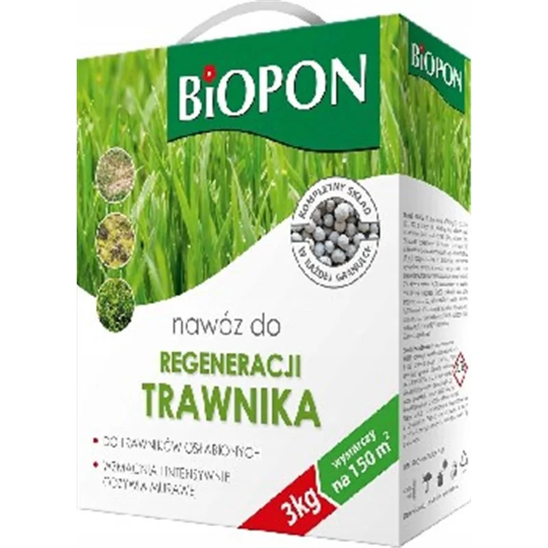 Biopon nawóz do trawnika regeneracja granulat 3kg