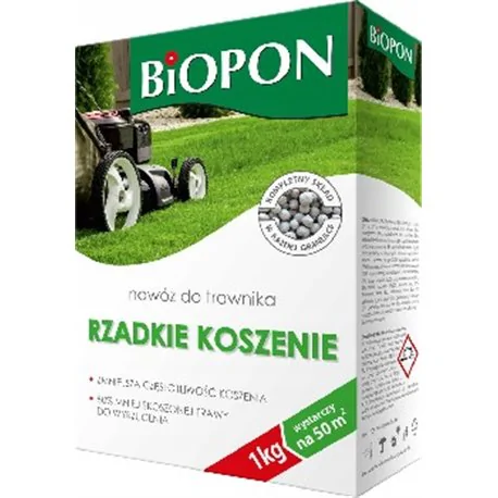 Biopon nawóz do trawnika rzadkie koszenie granulat 1kg