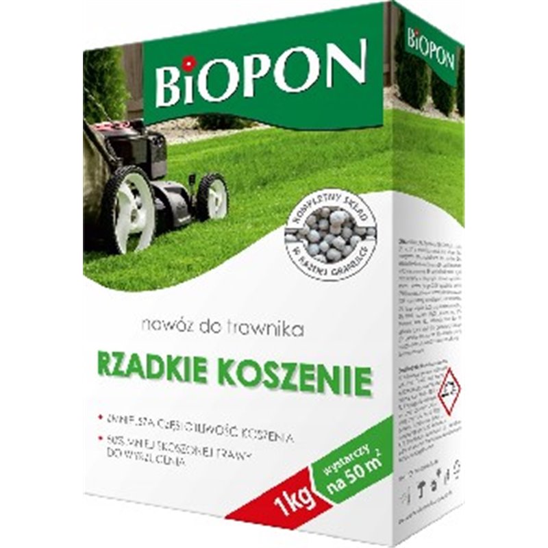 Biopon nawóz do trawnika rzadkie koszenie granulat 1kg