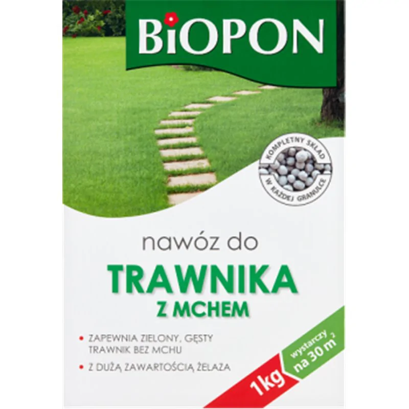 Biopon nawóz do trawnika z mchem granulat 1kg