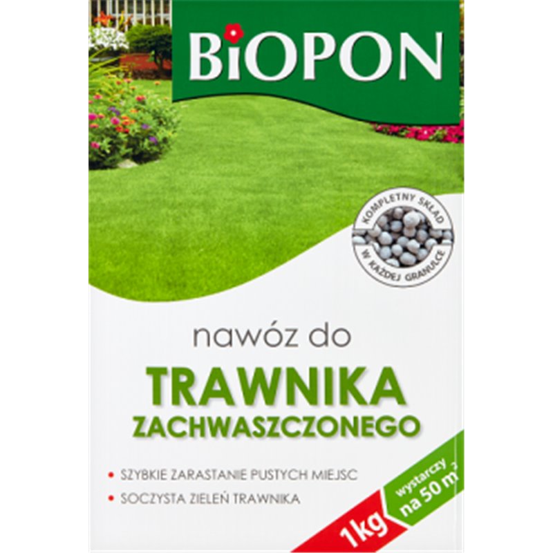 Biopon nawóz do trawnika zachwaszczonego granulat 1kg