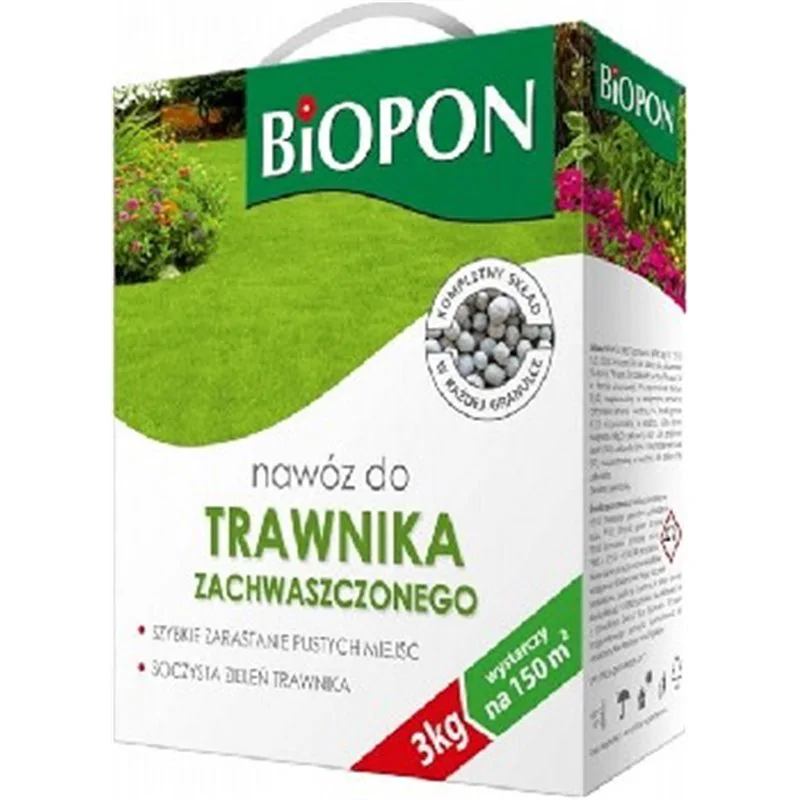 Biopon nawóz do trawnika zachwaszczonego granulat 3kg