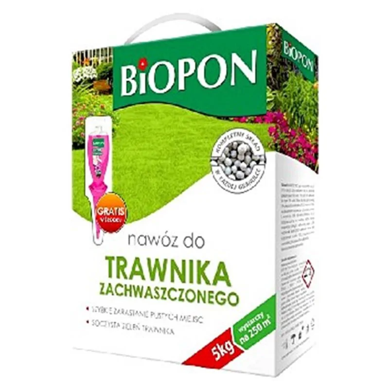 Biopon nawóz do trawnika zachwaszczonego granulat 5kg