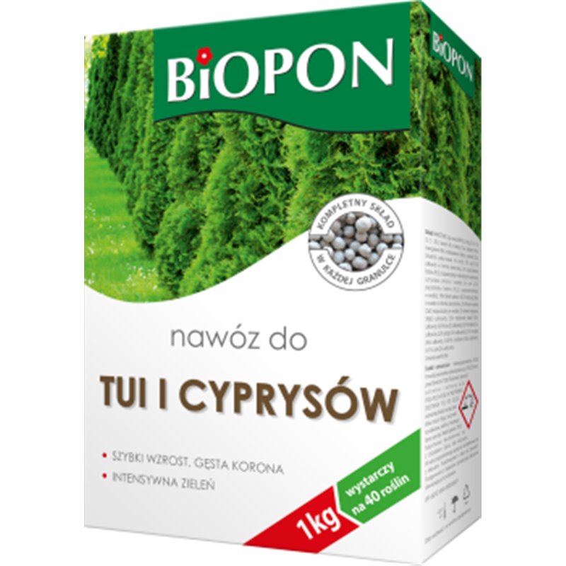 Biopon nawóz do tui i cyprysów granulat 1kg