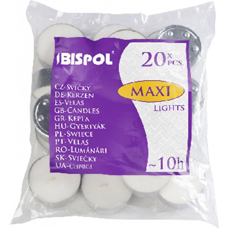 Bispol podgrzewacz tealight 20 sztuk p40-20 Maxi