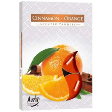 Bispol podgrzewacz tealight zapachowy 6 sztuk p15-159 Cynamon-Pomarańcza