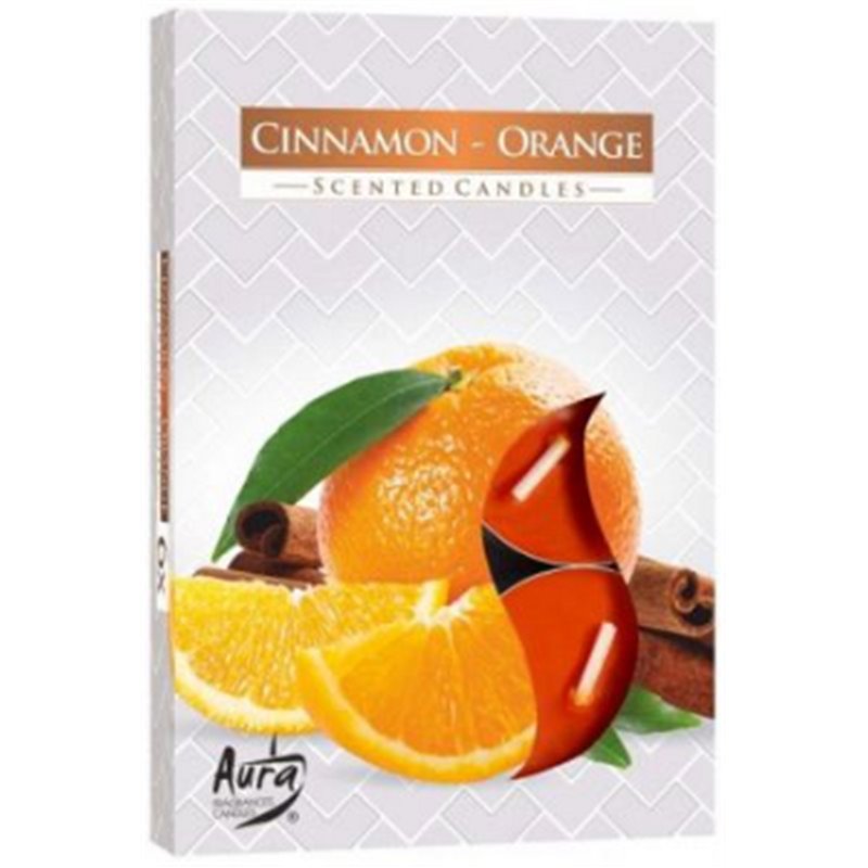 Bispol podgrzewacz tealight zapachowy 6 sztuk p15-159 Cynamon-Pomarańcza