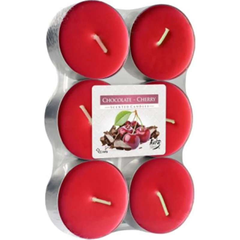 Bispol podgrzewacz tealight zapachowy maxi 6 sztuk p35-104 Czekolada Wiśnia