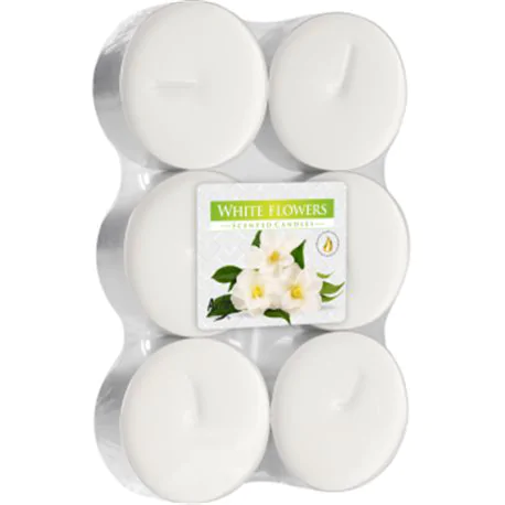 Bispol podgrzewacz tealight zapachowy maxi 6 sztuk p35-6-179 białe kwiaty