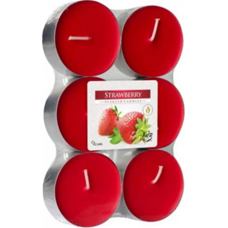 Bispol podgrzewacz tealight zapachowy maxi 6 sztuk p35-73 Truskawka