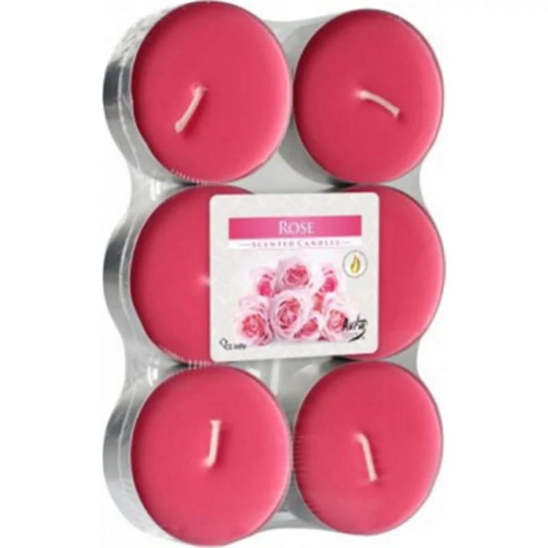 Bispol podgrzewacz tealight zapachowy maxi 6 sztuk p35-78 Róża