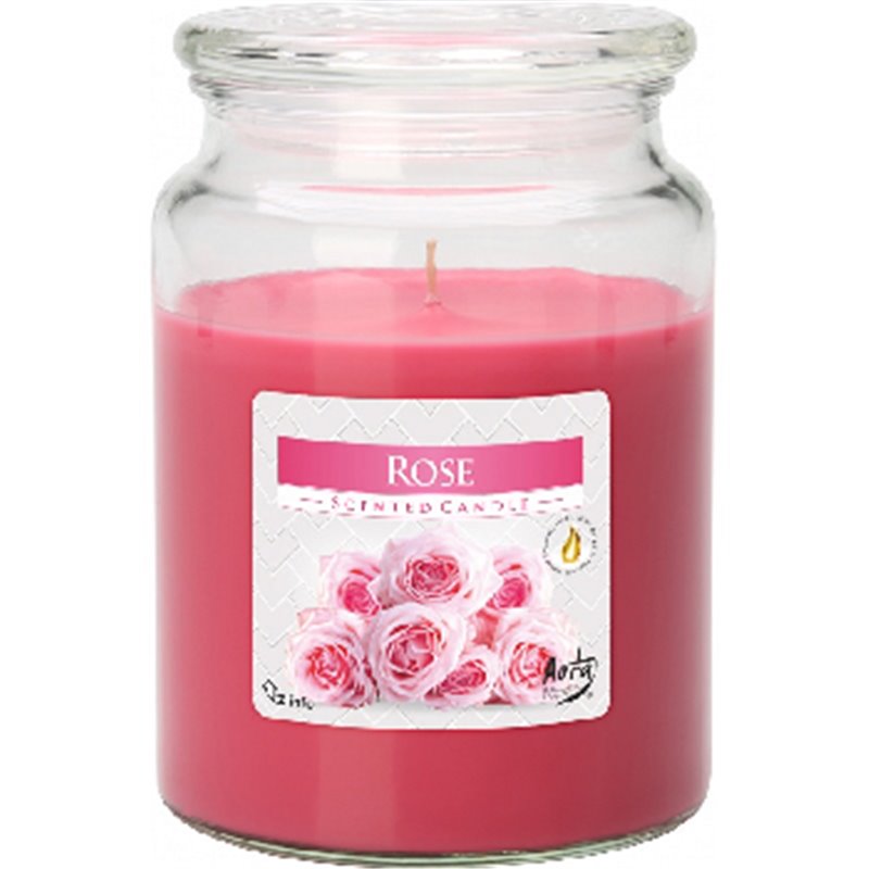 Bispol świeca zapachowa w szkle z wieczkiem duży słoik Róża SND99-78