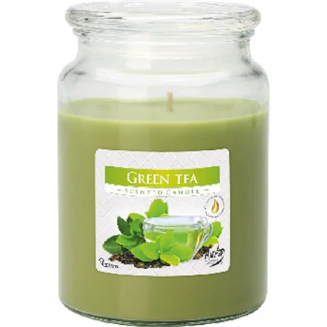 Bispol świeca zapachowa w szkle z wieczkiem duży słoik Zielona Herbata SND99-83