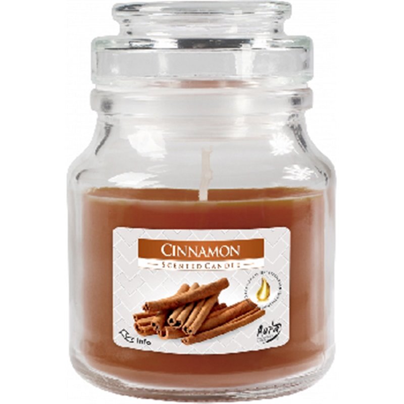 Bispol świeca zapachowa w szkle z wieczkiem słoik Cynamon SND71-65