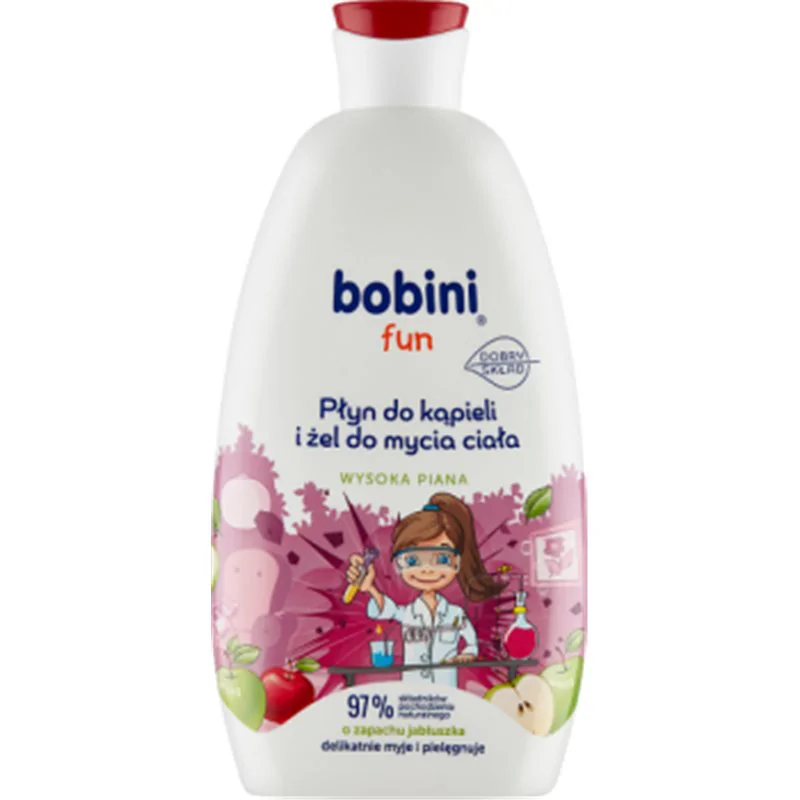 Bobini fun Płyn do kąpieli i żel do mycia ciała o zapachu jabłuszka 500 ml