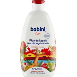 Bobini fun Płyn do kąpieli i żel do mycia ciała o zapachu truskawek 500 ml