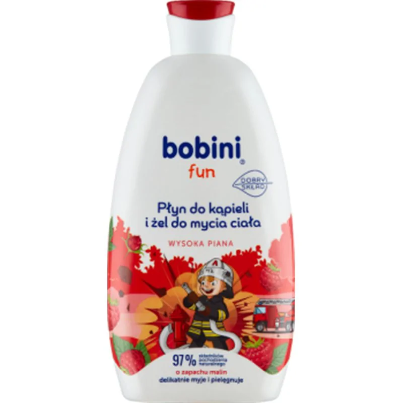 Bobini Fun Płyn do kąpieli i żel do mycia ciała o zapachu truskawek 500 ml